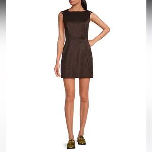 NWT Gianni Bini x Lilly Sisto Blakely Taffeta Boat Neck Bow Detail Mini Dress